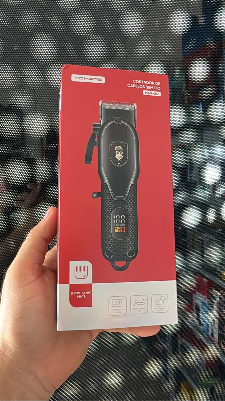 Máquina para cortar cabelo e acabamento sem fio com visor digital 