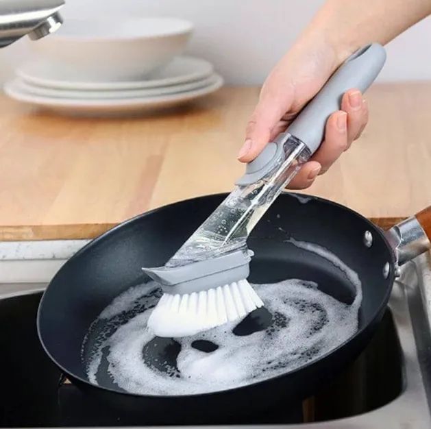 (2 em 1 ) Esponja e Escova com Dispenser Detergente (Entrega)
