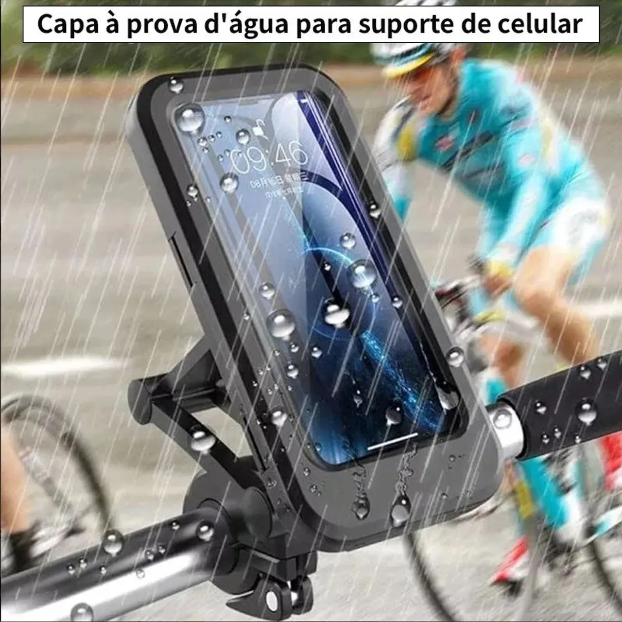 Suporte Porta Celular Moto Bike Á Prova Dágua 360° Articulado 6.5 POLEGADAS - Foto 4