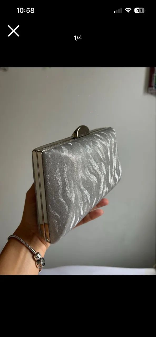 Bolsa / Clutch festa prata 