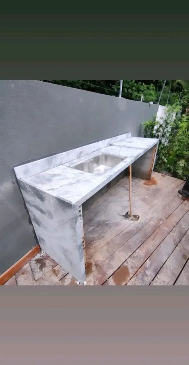 Bancada de cozinha Branco Carrara