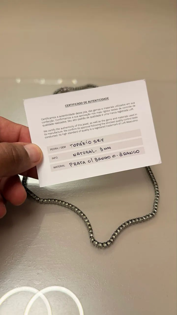 Corrente Rivera 60cm em prata com topázios  - Foto 5