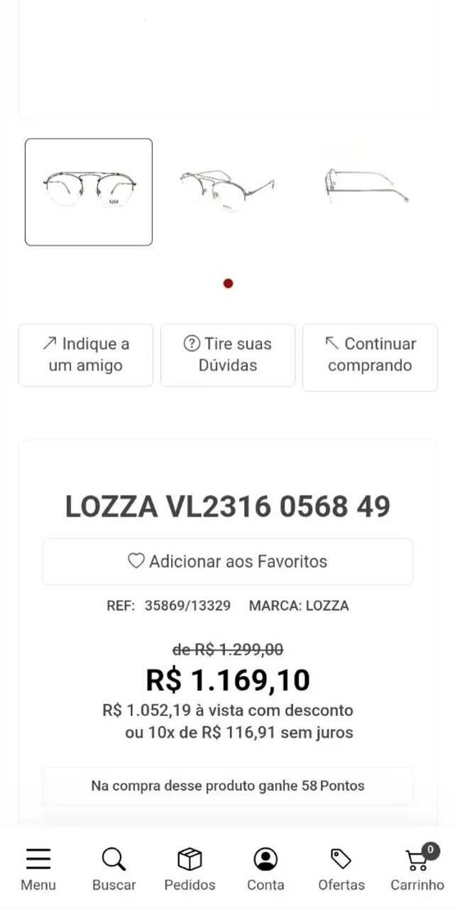 Armação de óculos LOZZA (nova) - Foto 6