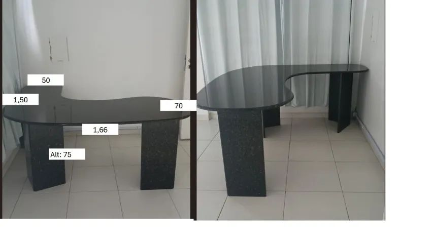 Mesa em Mármore Preta