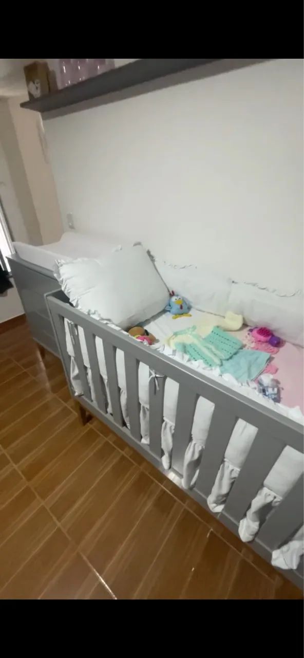 Berço 2 em 1 vira cama  - Foto 3