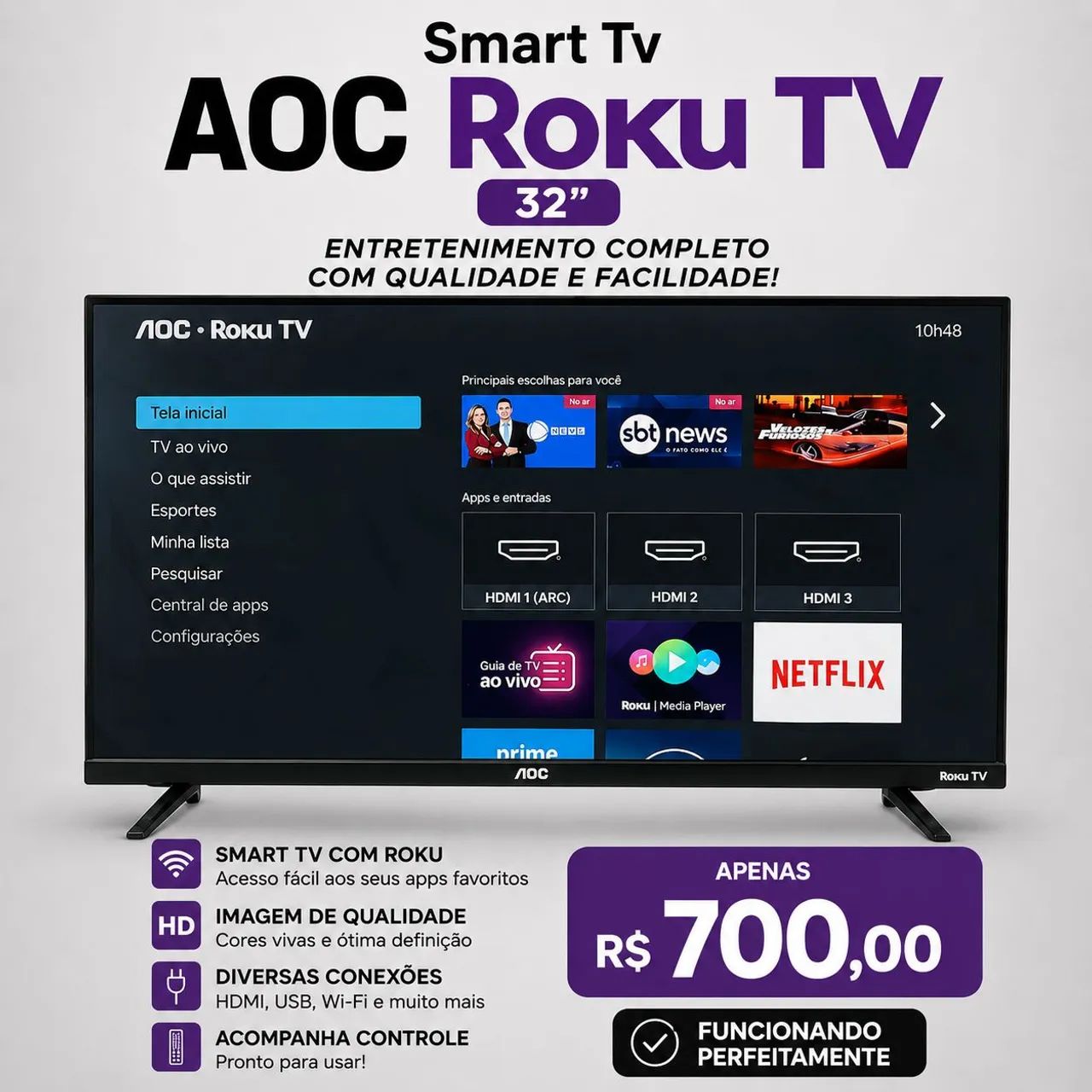 Smart Tv AOC Roku 32 "