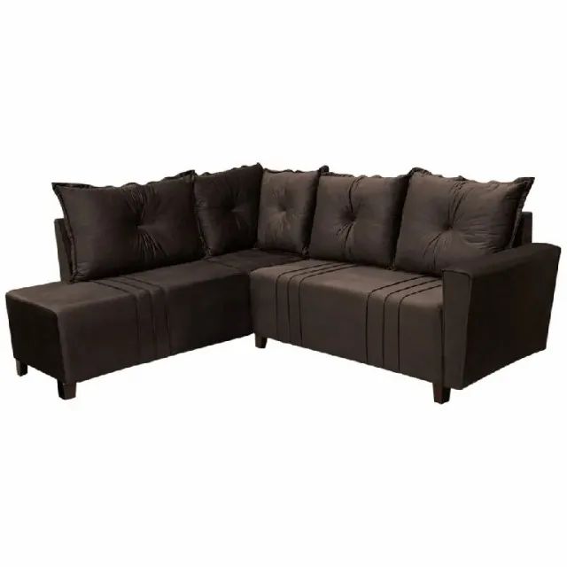 Sofa de Canto Debora Assento Mola Tecido Veludo - Estofar - Foto 4