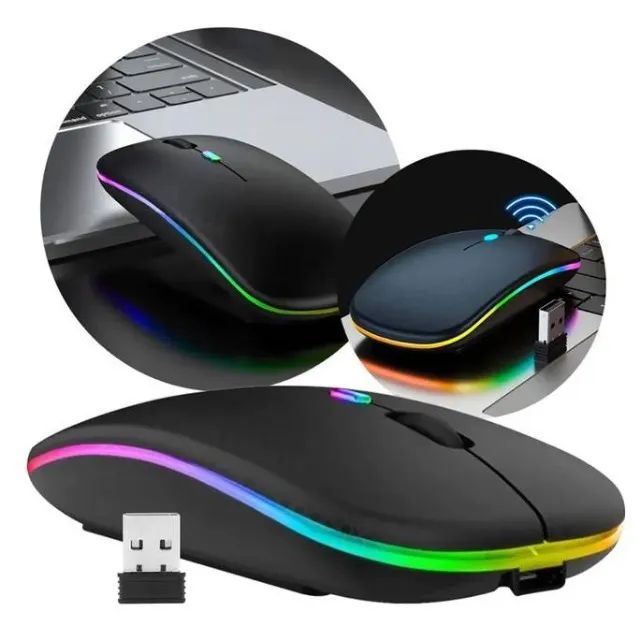 Mouse Sem Fio Led Óptico Altomex AG-690 3200dpi 