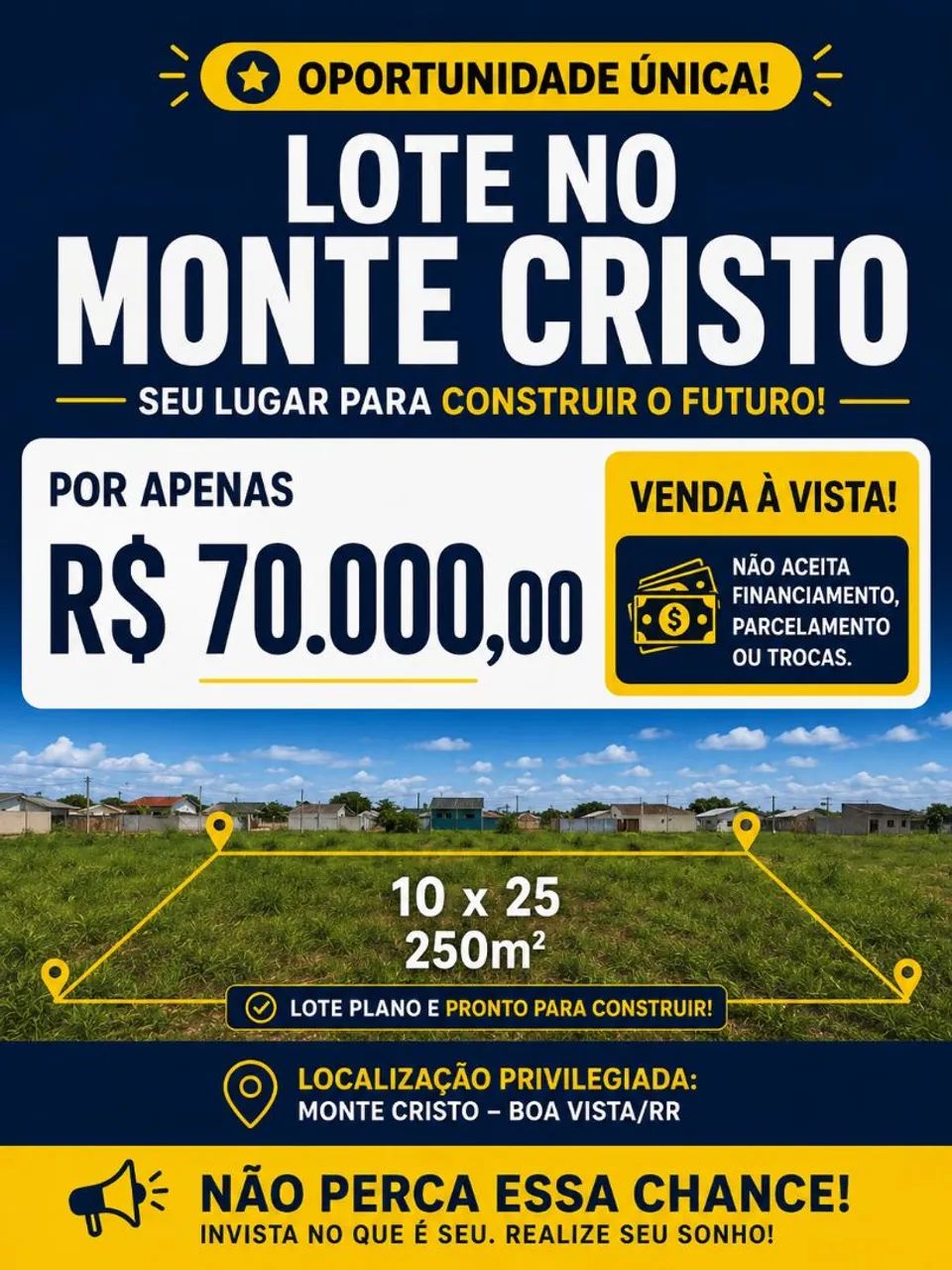 LOTE À VENDA - MONTE CRISTO