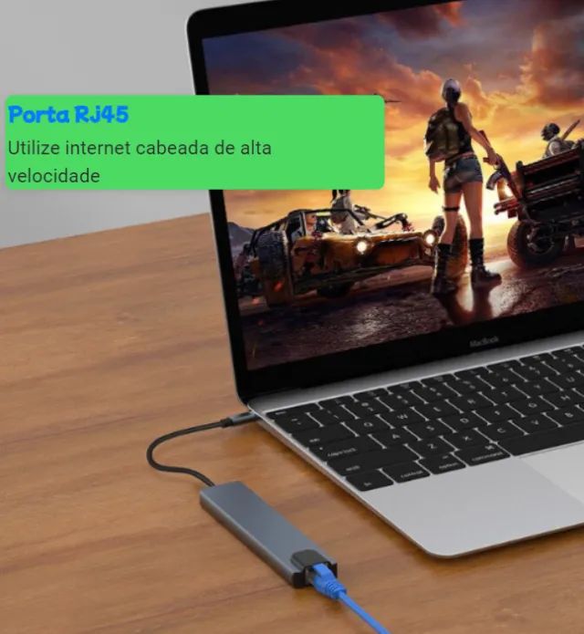 HUB Tipo C 8 em 1 Com HDMi Para Notebook / Macbook - Foto 3