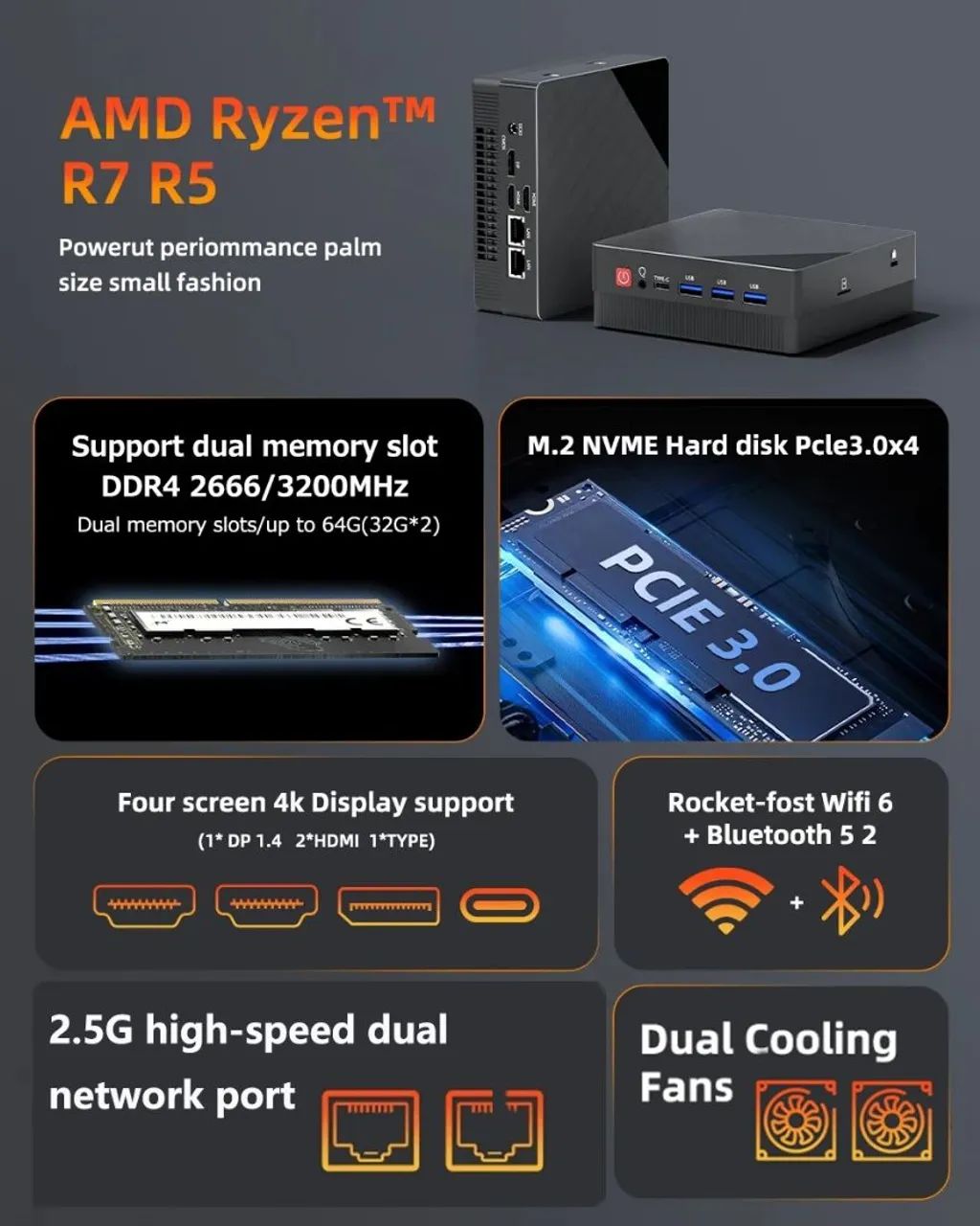 Mini PC AMD Ryzen 3 4300U | 8GB RAM | SSD 256GB - Foto 4
