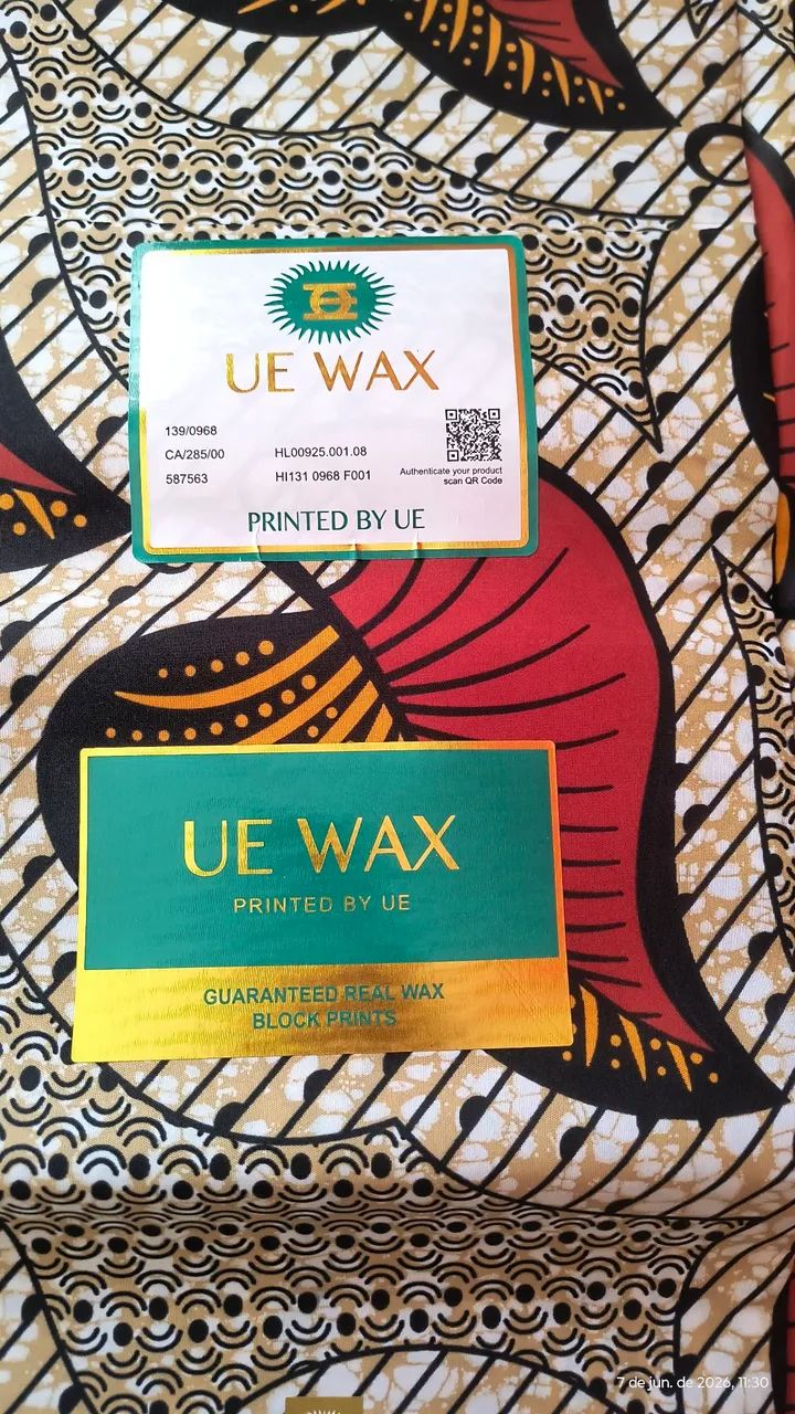Tecido estampado UE Wax novo lacrado  - Foto 2