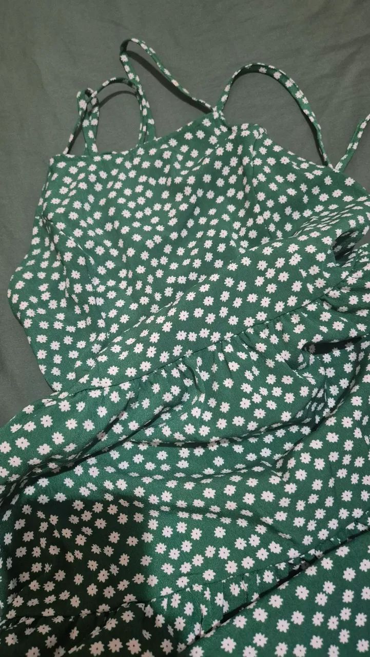 Vestido verde floral