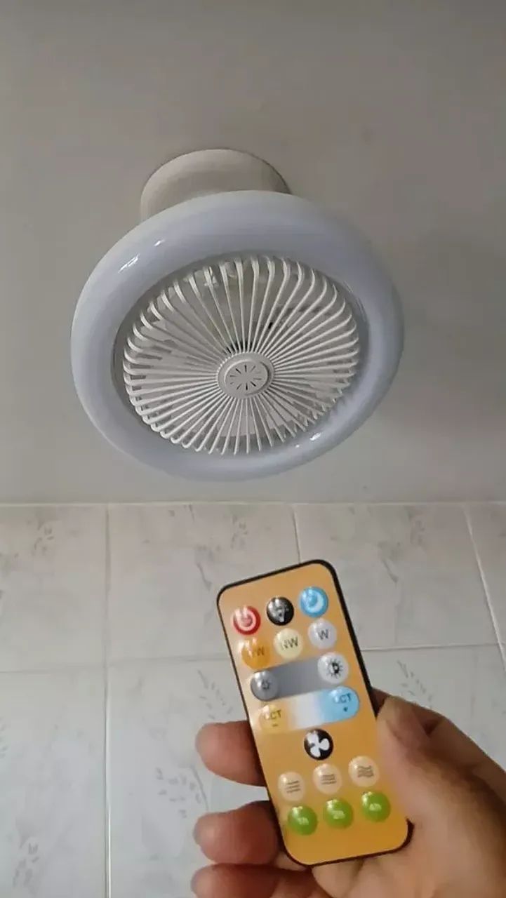 Ventilador De Teto Articulado Ajustável Com Luz Led Controle Bivolt