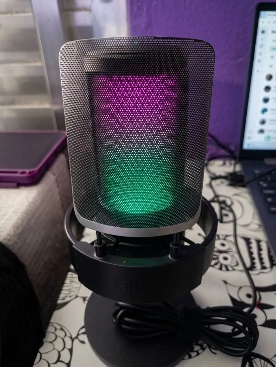 Microfone Usb Fifine A8 Plus Ampligame Rgb (Usado) - Foto 4