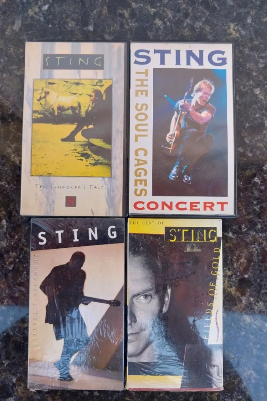 Lote fitas Vhs Sting 4 unids em impecável estado 