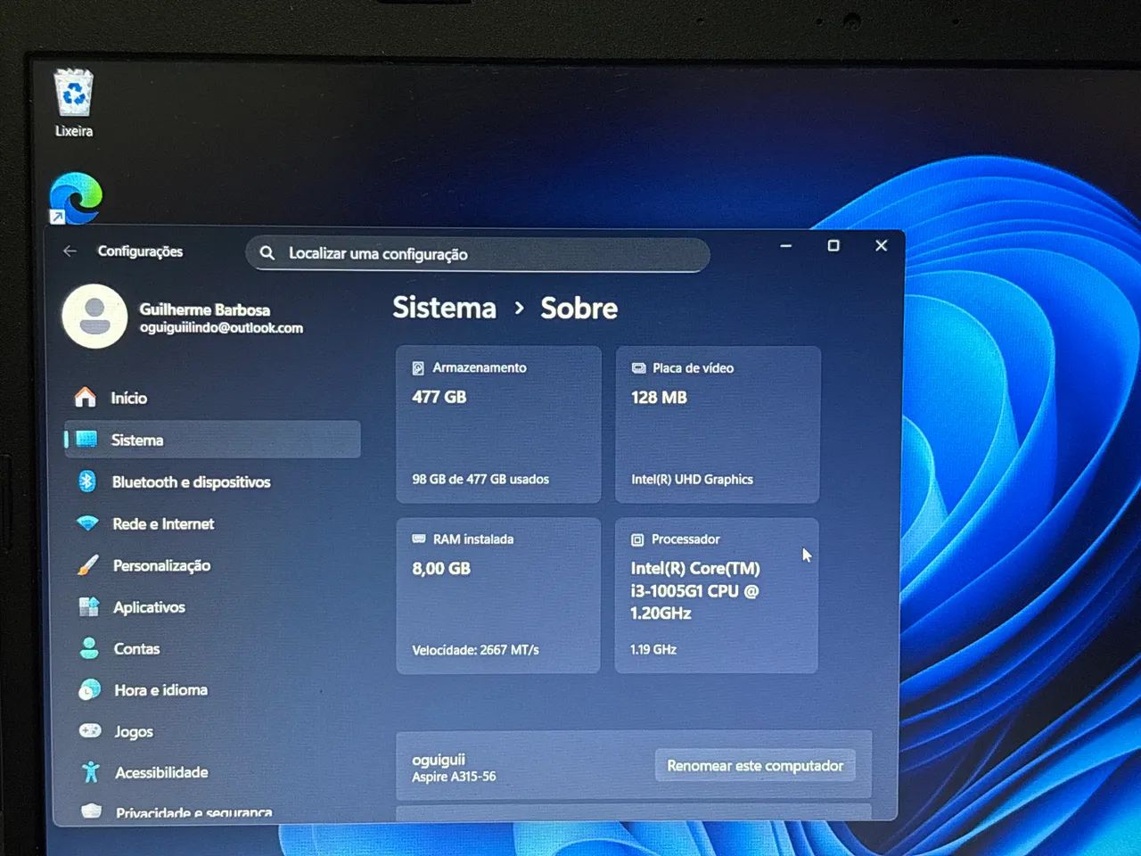 Acer aspire 3 i3 8gb ram - Foto 4