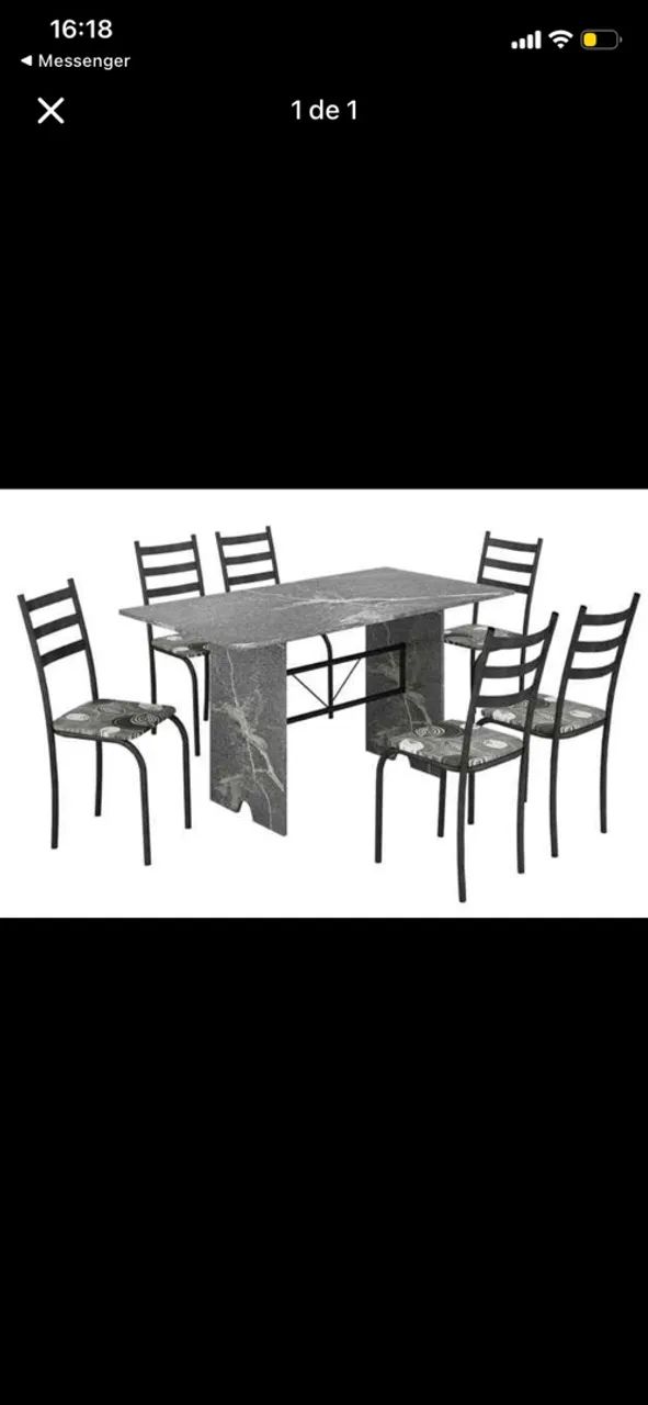 Mesa 6 cadeira pé no granito 