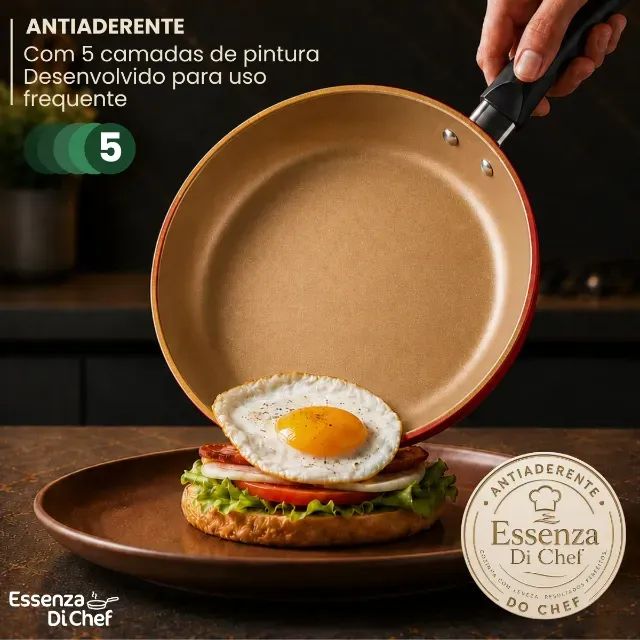 Conjunto Panelas Antiaderente 10 Peças Teflon - Foto 5