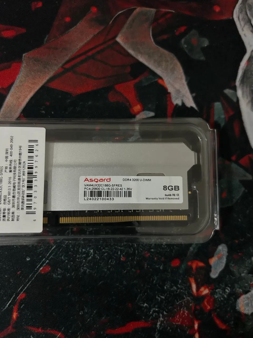 Memória RAM Asgard 8GB DDR4 3200MHz - Nova (Dissipador Prata) - Foto 3