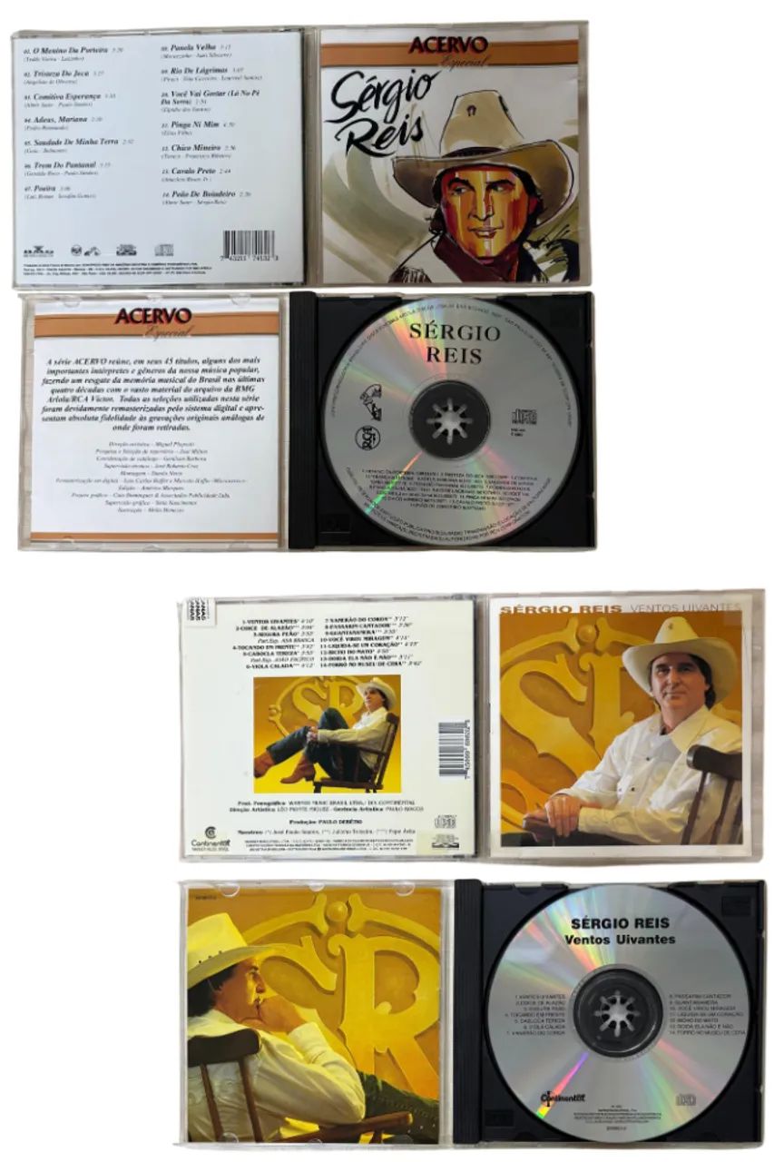SERGIO REIS  ( KIT COM 4 CDS DO SERGIO REIS + 1 CD ACERVO SERTANEJO) - Foto 3