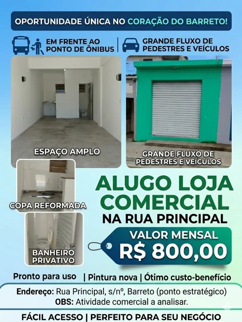 Alugo loja no Barreto em Macaé 