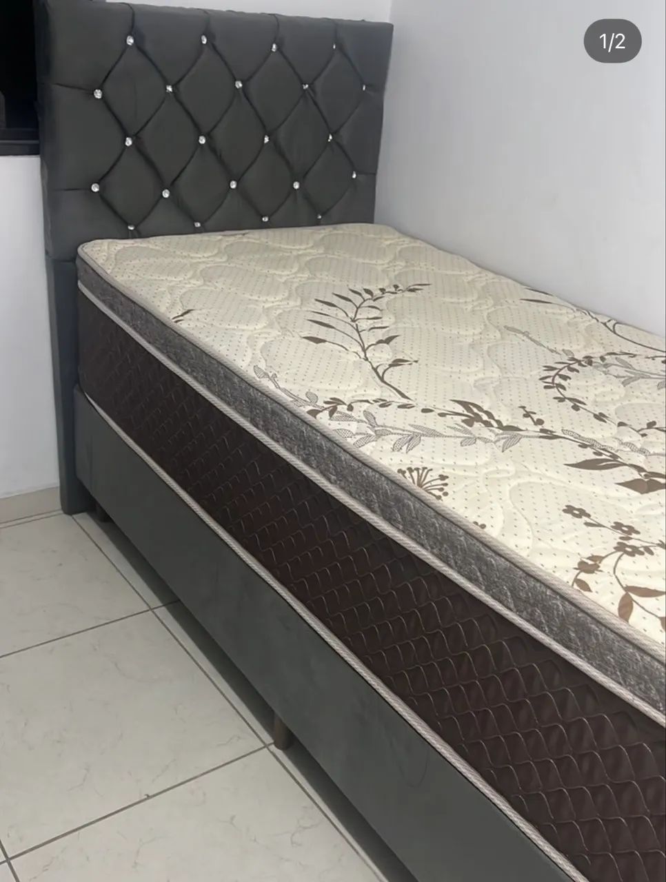 Base box solteiro + cabeceira 