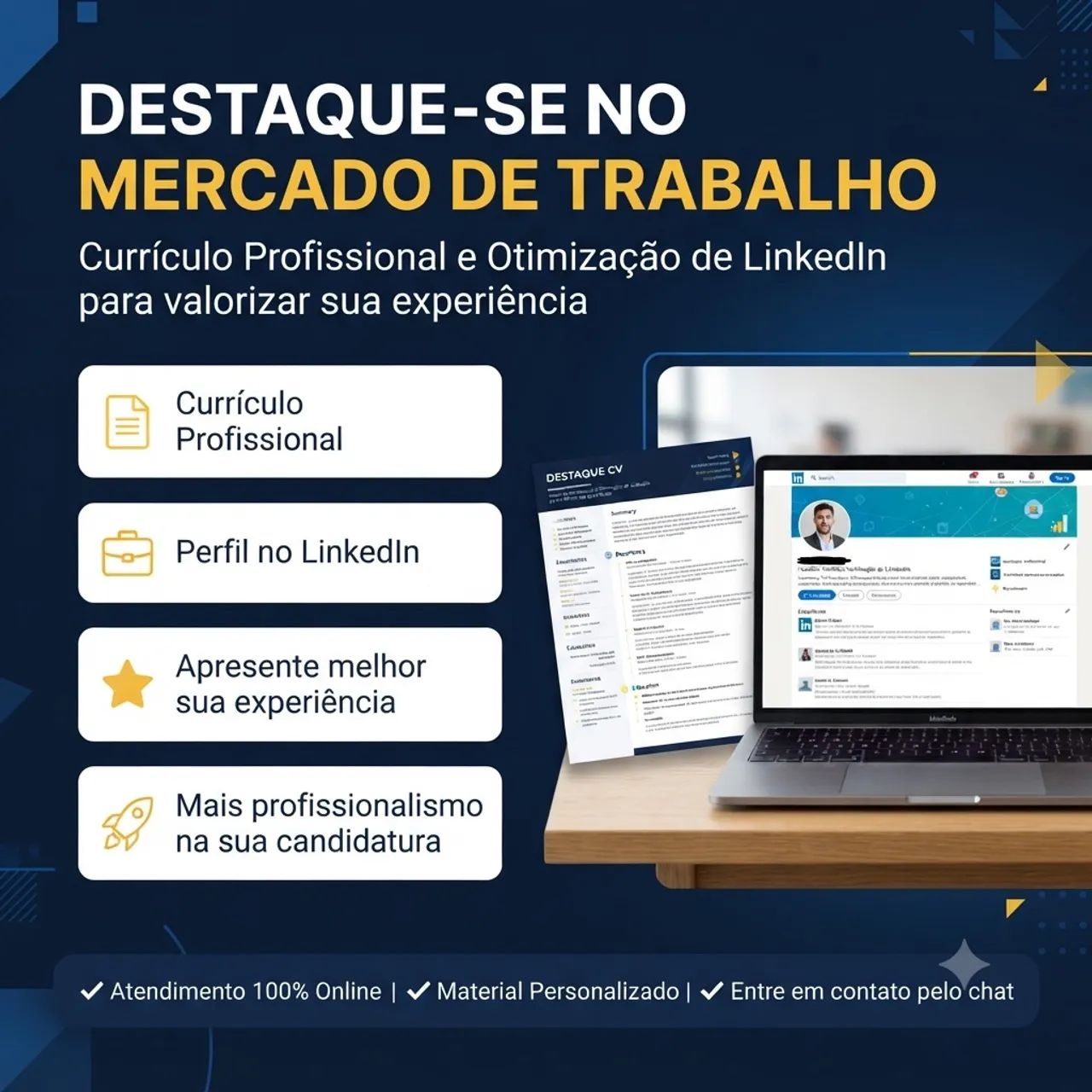 Currículo Profissional + LinkedIn | Destaque-se nas Vagas 