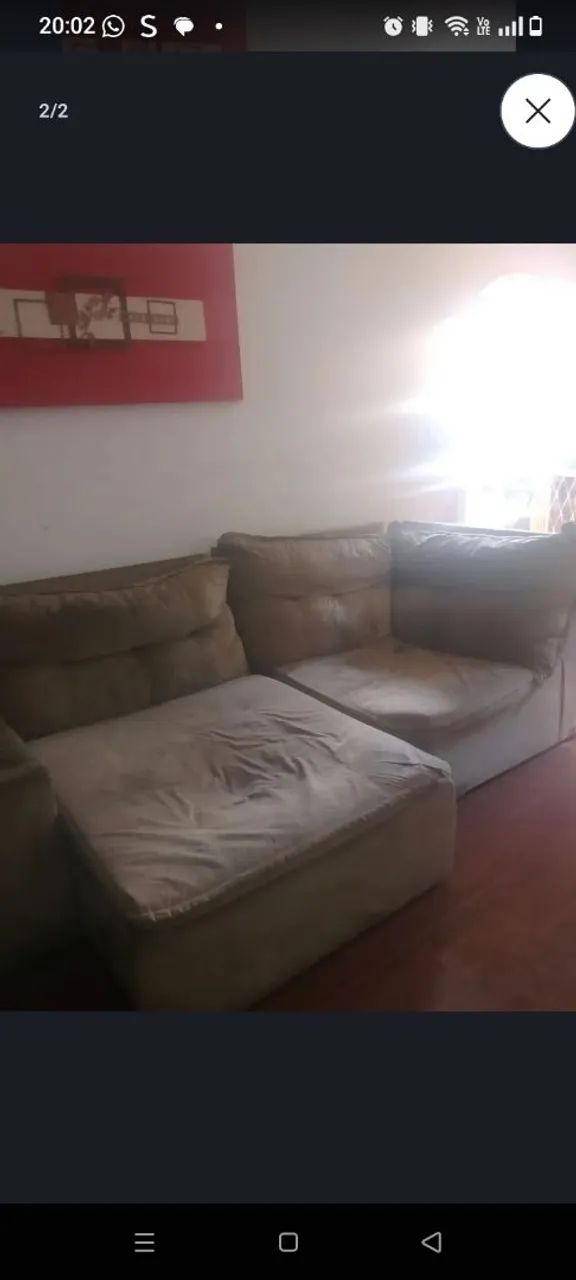 Sofá retrátil reclinável sem defeito porem sujo  - Foto 2