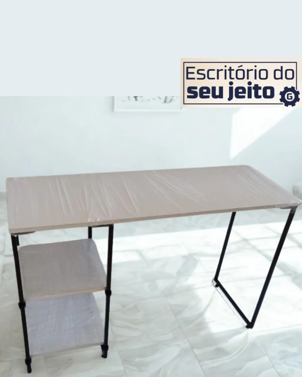 Escrivaninha 1,1m NOVA Mesa Estilo Industrial Multiuso para Computador Notebook de Estudo - Foto 3