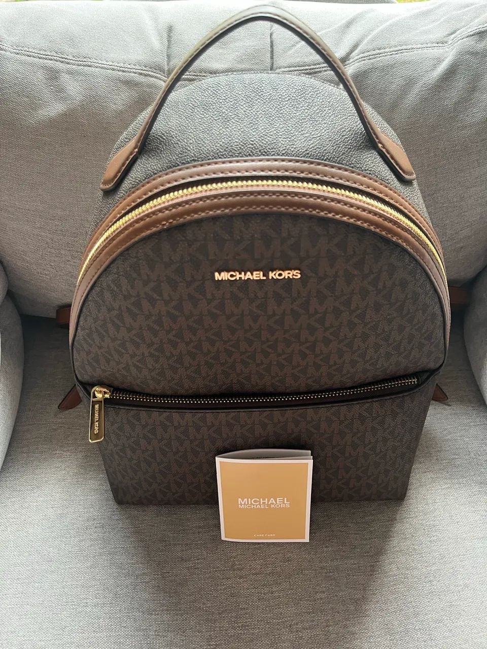 Mochila Michael Kors Couro Marrom Original 