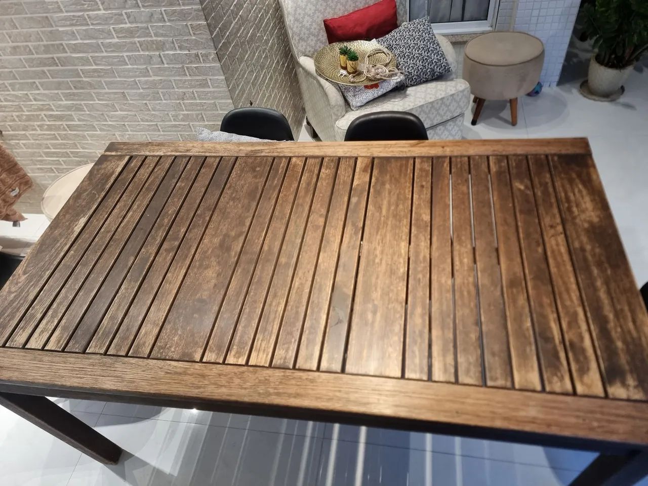 Mesa de jantar de madeira - Foto 3