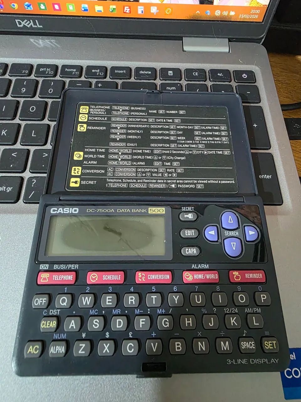 Mini Computador Casio DC-7500A<br>Data Bank 500 Colecionáveis