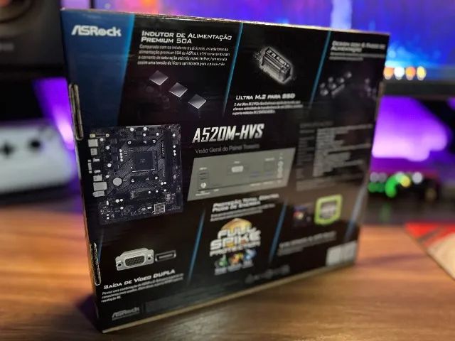 Placa Mãe ASRock A520M-HVS AM4 DDR4 - Nova - Foto 2