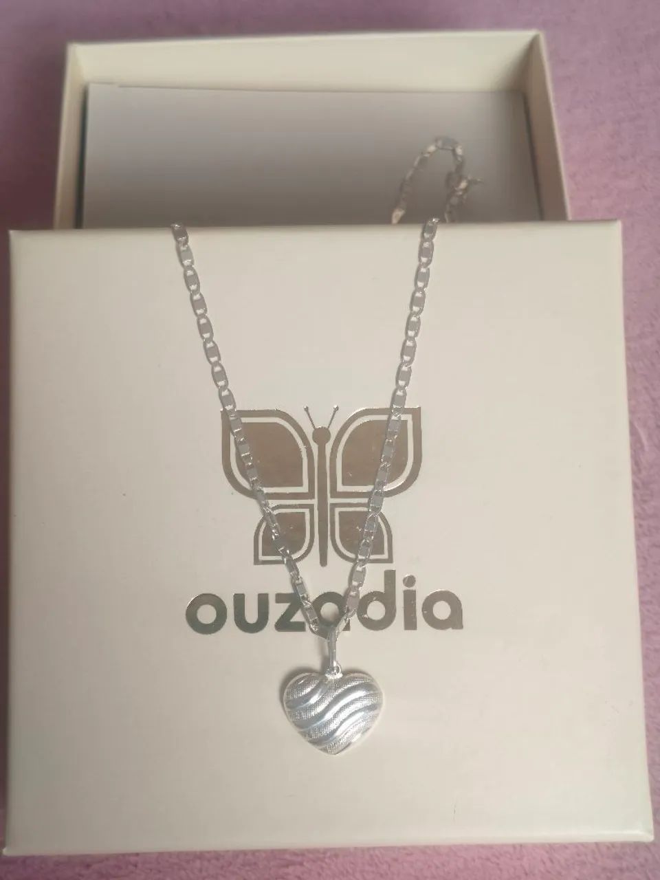 Cordão + pingente de Prata feminino 50cm 