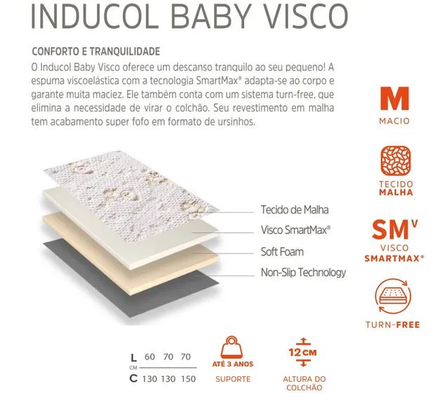 Colchão Baby Visco para berço - Inducol - Foto 2