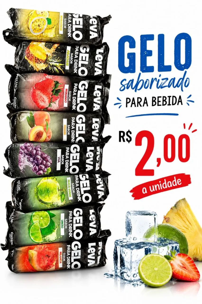 Gelo saborizado para drink/bebida