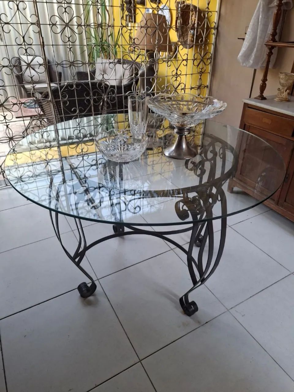 Mesa de ferro e vidro  - Foto 2