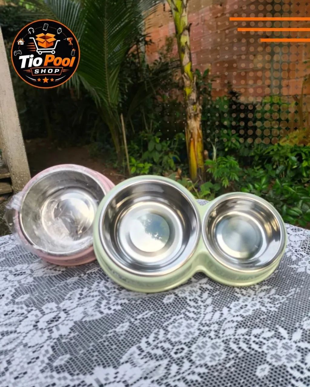 Comedouro e Bebedouro Duplo Pet em Inox com Base Elevada - Foto 2
