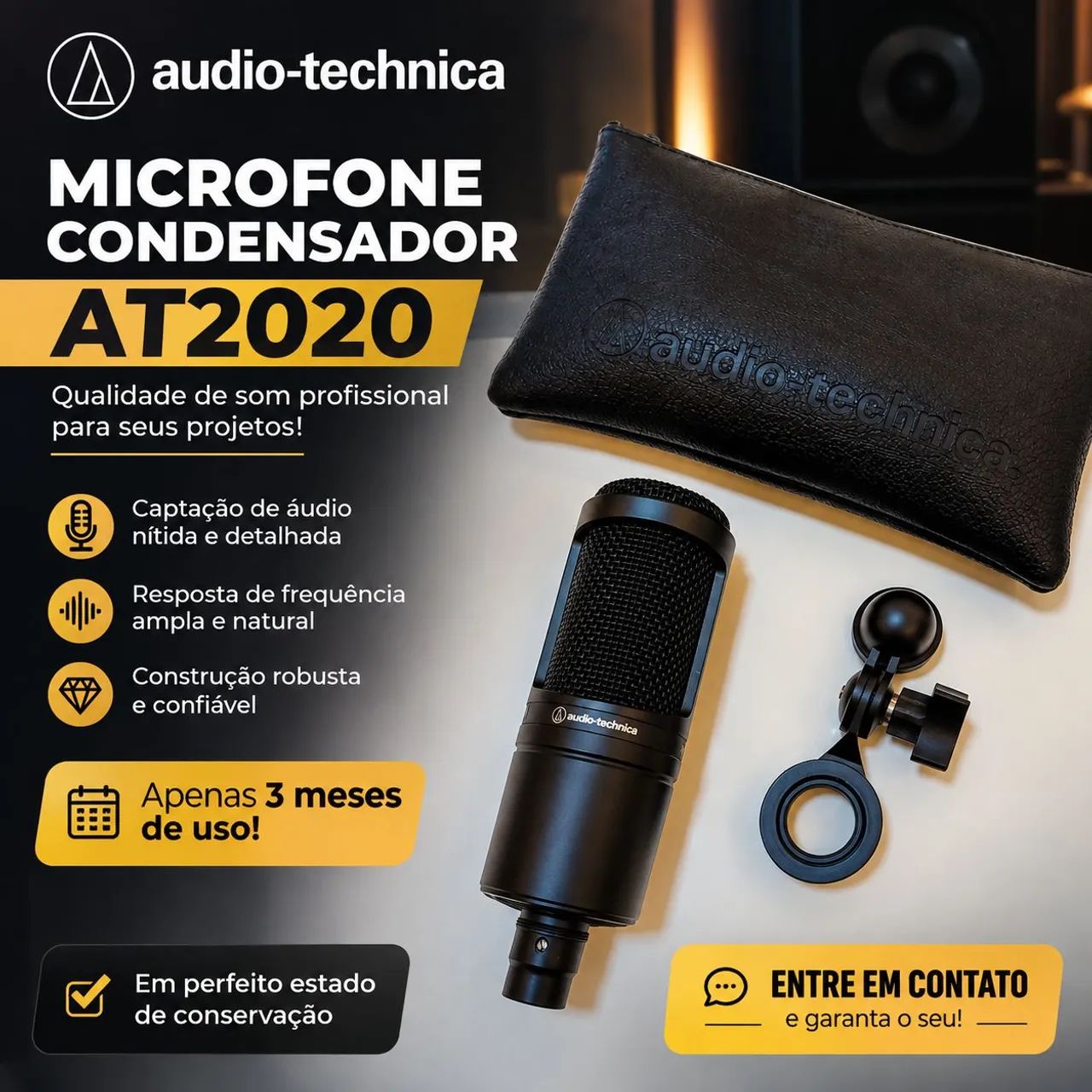Microfone condensador Audio-Technica at2020