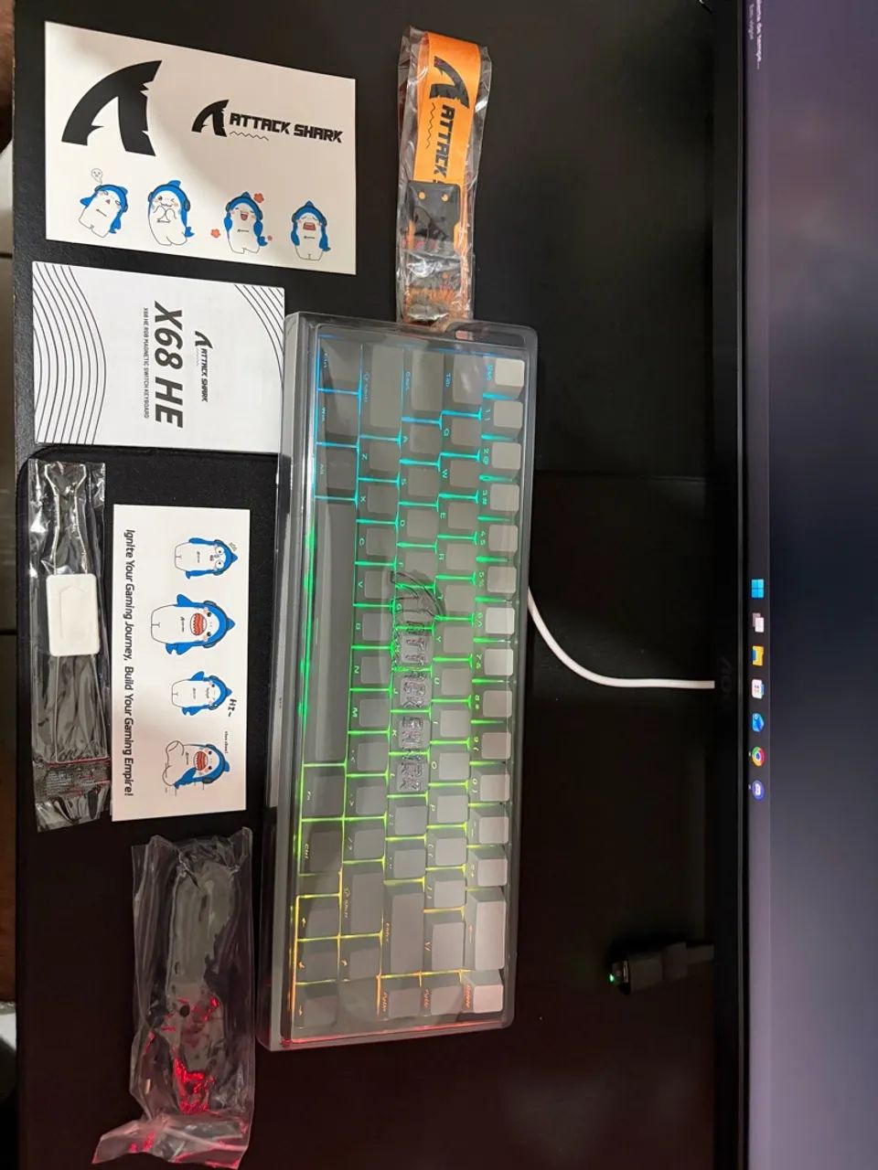 Teclado gamer ATTACK SHARK X68 HE com Rapid Trigger Switch Magnético - Foto 4