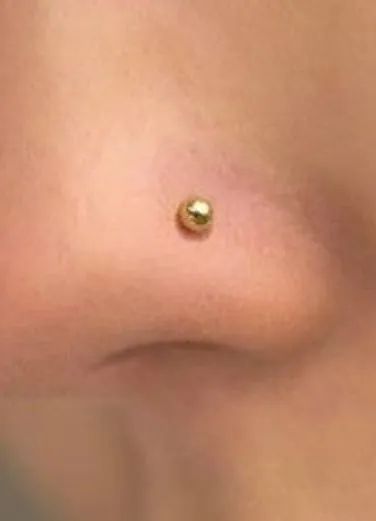 PROMOÇÃO Piercing nariz Bolinha M Ouro 18k 