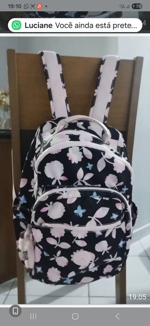 Mochila Kipling Seol cor Magic Blo Desenho Do Tecido Estampado 