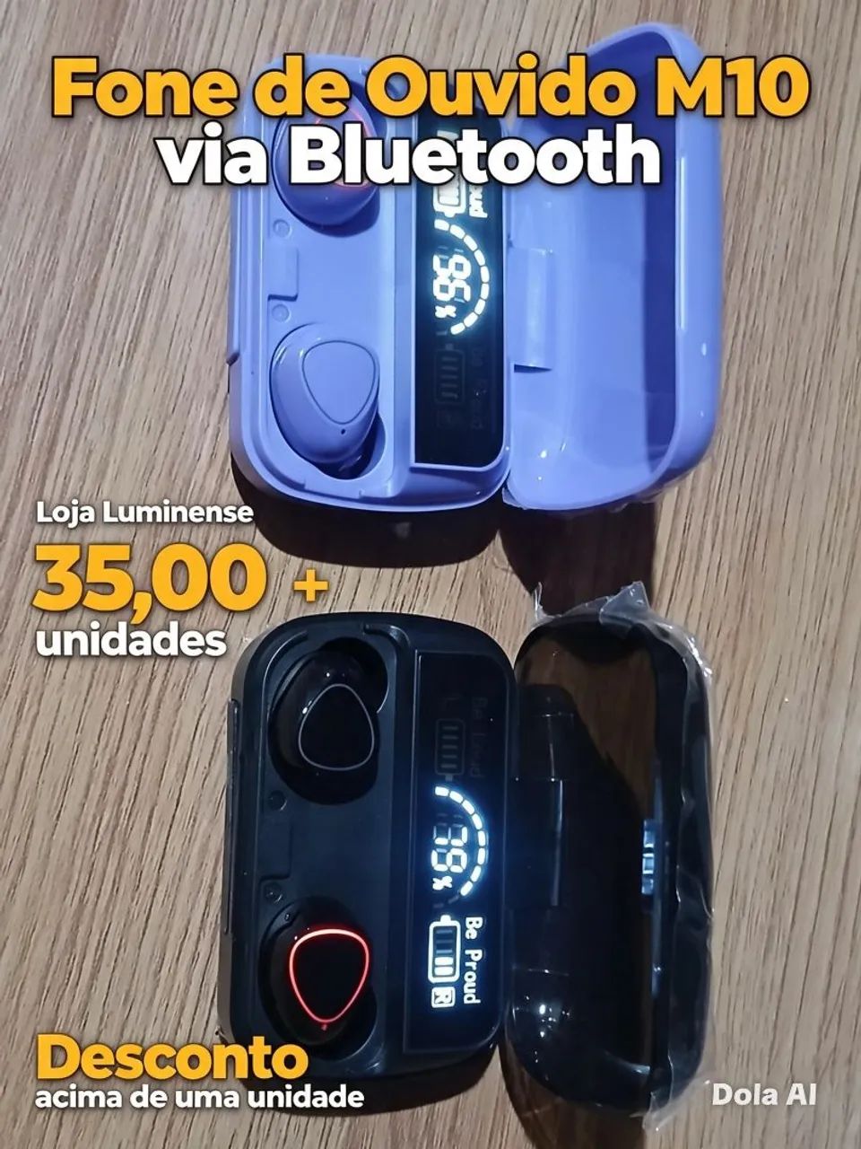Fone de ouvido via Bluetooth M10 - Foto 2