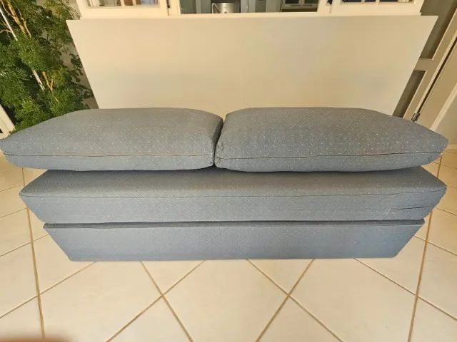 Sofá-Cama Solteiro 1,88m x 88cm em Jacquard Azul Acinzentado - Foto 4