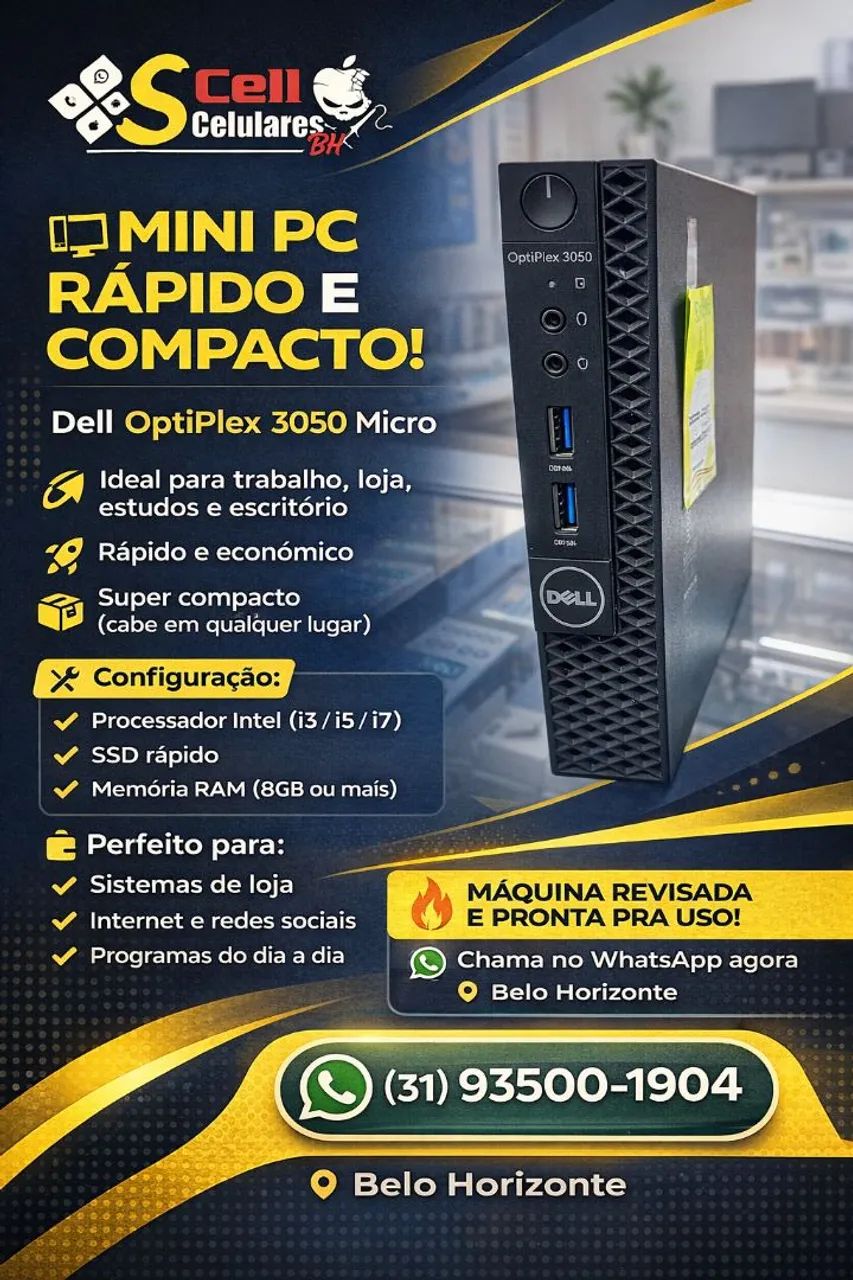 MINI PC DELL OPTIPLEX 3050 - RÁPIDO, COMPACTO E POTENTE