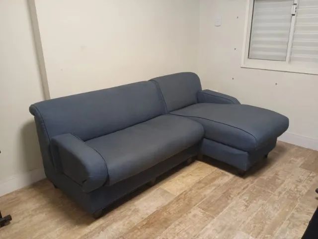 Sofa 3 lugares semi-novo com Chaise e tecido Acquablock-Impermeavel - Foto 2