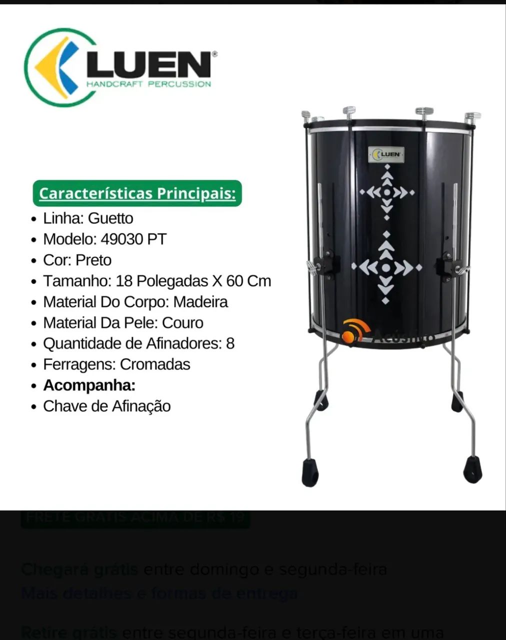 Surdo 18 polegadas 