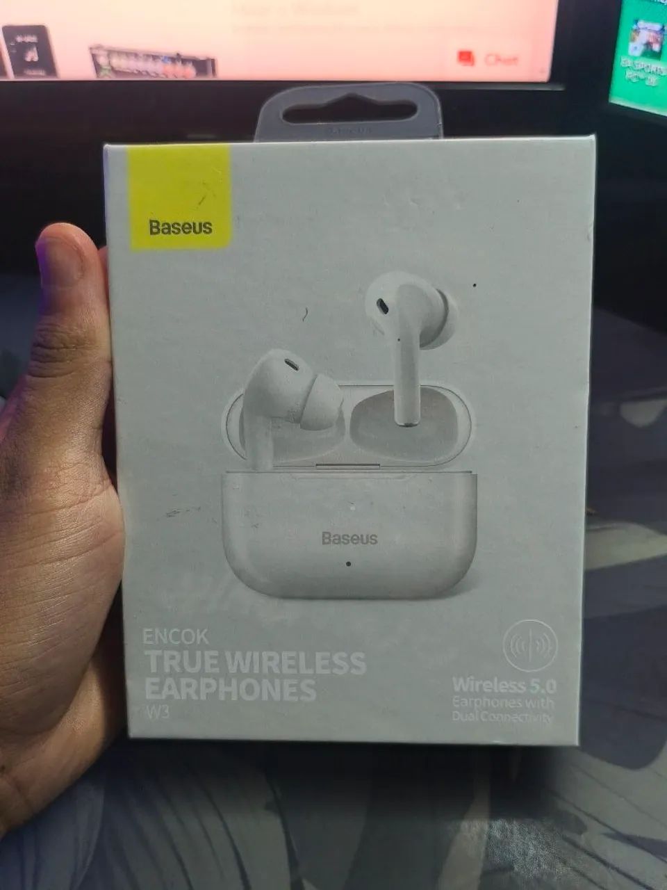 Fone baseus encok w3 branco (lacrado)