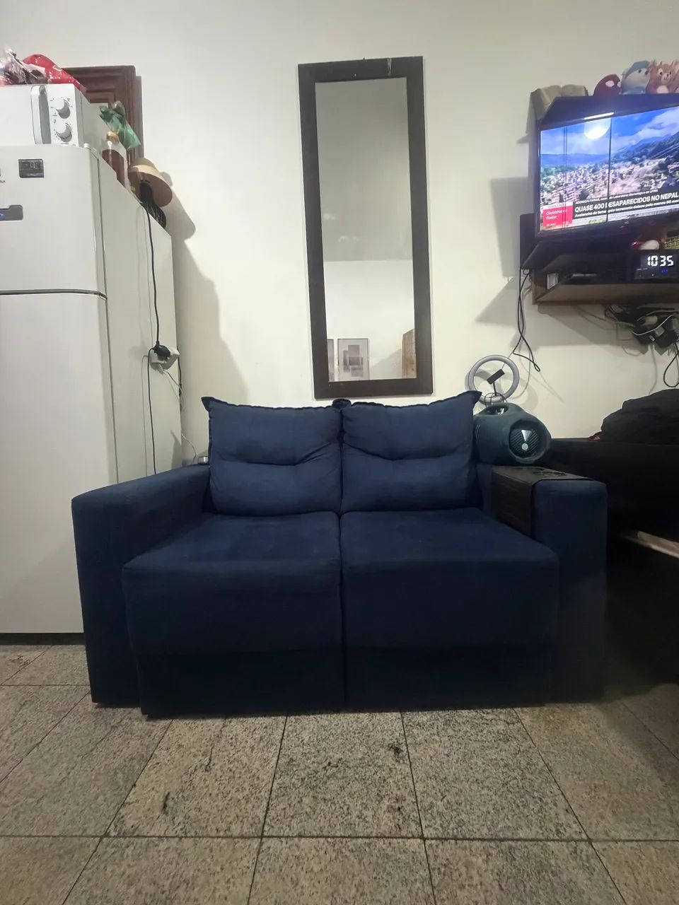 Sofá inclinável azul ZERADO  - Foto 2